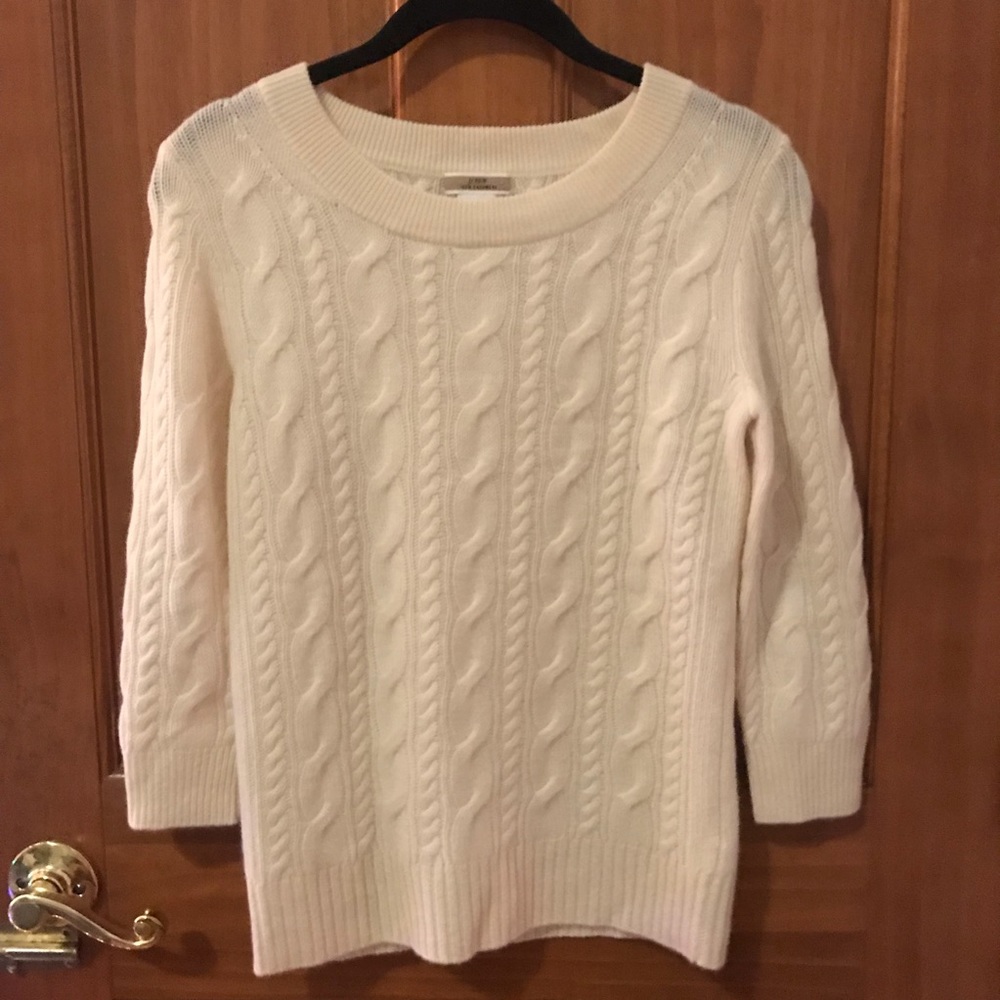 NWOT JCrew Women’s 100% Cashmere Cableknit Sweater